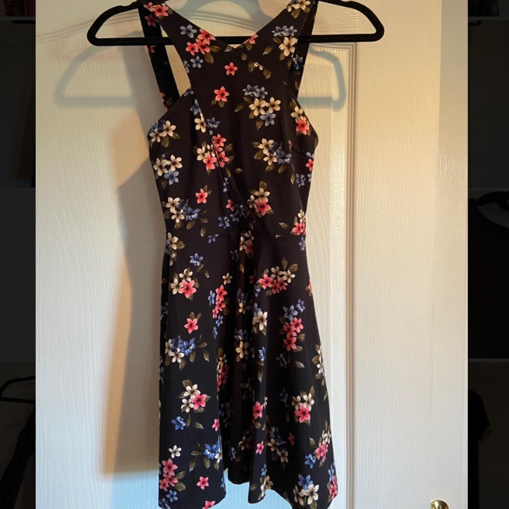 Flower print Hollister dress with crisscross back
